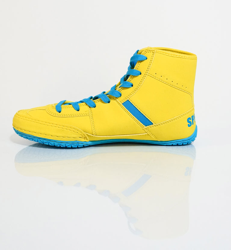 YIANNI Premiere Wrestling Shoe - Yellow/Blue