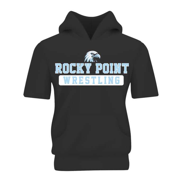 Rocky Point Wrestling Team Short Sleeve Hoodie - Black