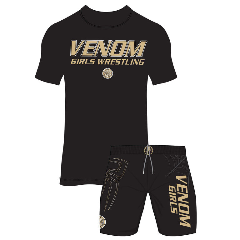 Venom Girls Wrestling Team Tee & Shorts Bundle