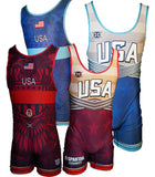 USA COMPETITION SINGLET COMBO - WOMEN'S CUT