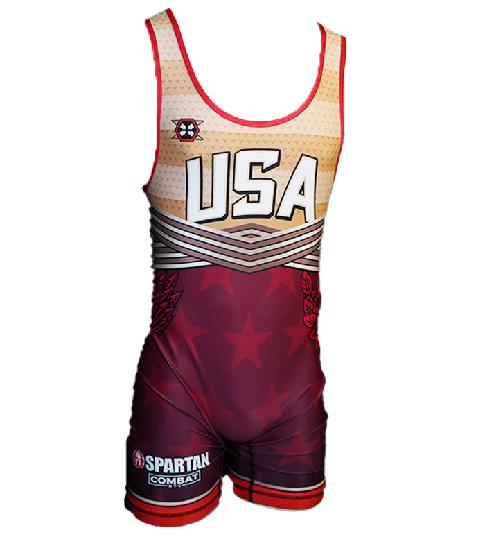 USA COMPETITION SINGLET COMBO - MEN'S CUT